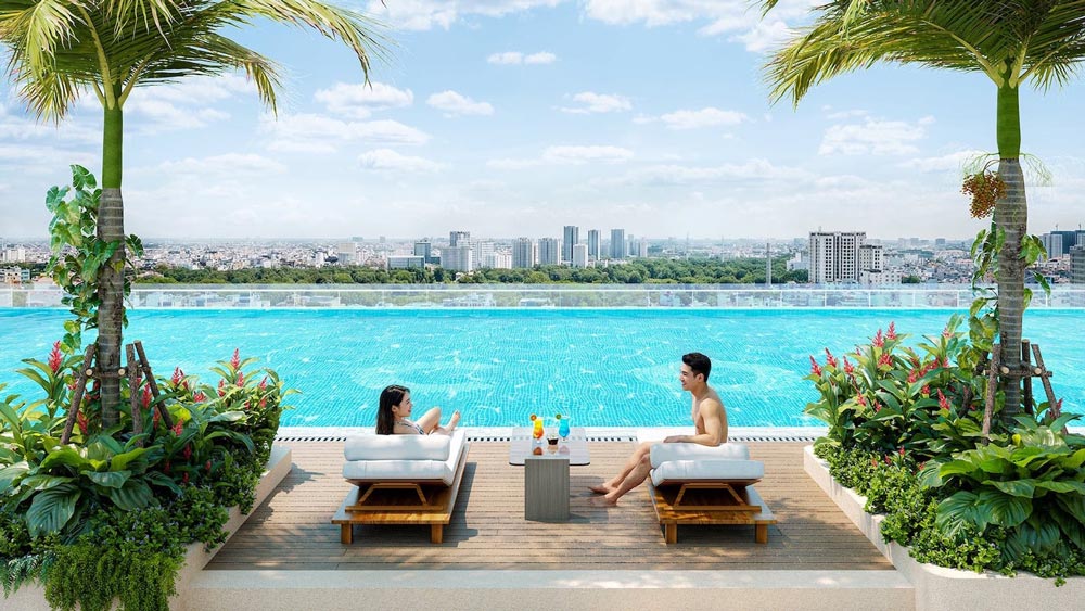 Thiên nhiên còn được đưa gần hơn vào đời sống cư dân qua hệ thống vườn cảnh quan trong nội khu.